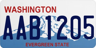 WA license plate AAB1205