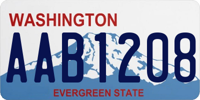 WA license plate AAB1208