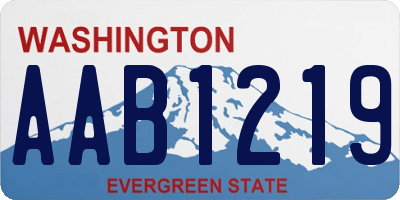 WA license plate AAB1219