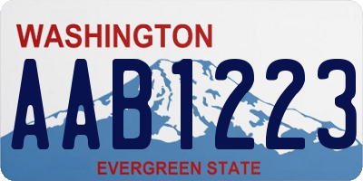 WA license plate AAB1223