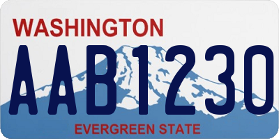 WA license plate AAB1230