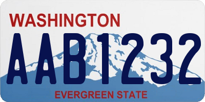 WA license plate AAB1232