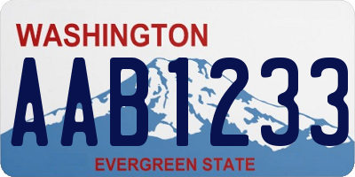 WA license plate AAB1233