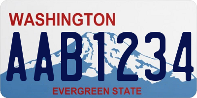 WA license plate AAB1234