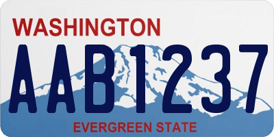 WA license plate AAB1237