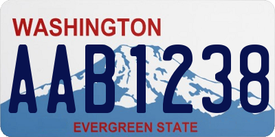 WA license plate AAB1238