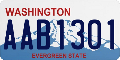 WA license plate AAB1301