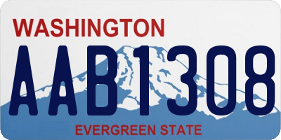 WA license plate AAB1308