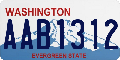 WA license plate AAB1312