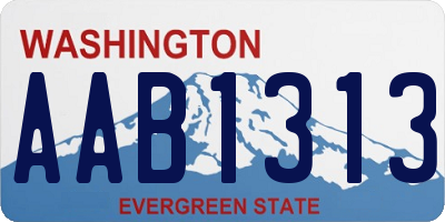 WA license plate AAB1313