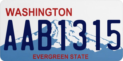 WA license plate AAB1315