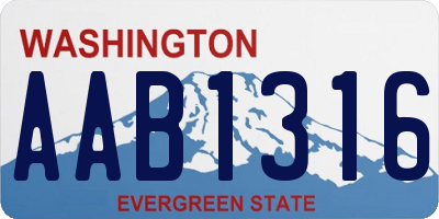 WA license plate AAB1316