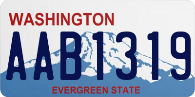 WA license plate AAB1319