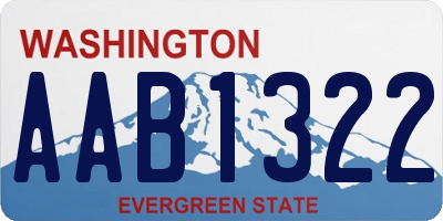 WA license plate AAB1322