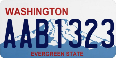 WA license plate AAB1323