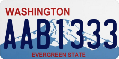 WA license plate AAB1333