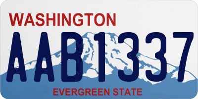 WA license plate AAB1337