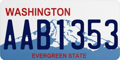 WA license plate AAB1353