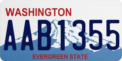 WA license plate AAB1355