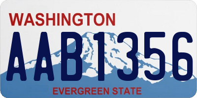 WA license plate AAB1356