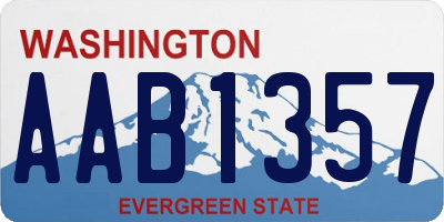 WA license plate AAB1357