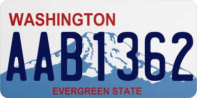 WA license plate AAB1362