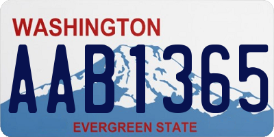 WA license plate AAB1365