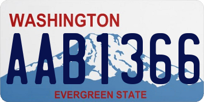 WA license plate AAB1366