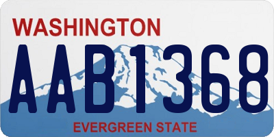 WA license plate AAB1368