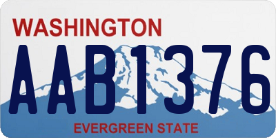 WA license plate AAB1376