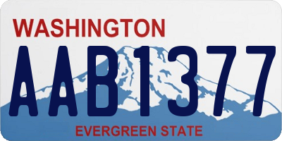 WA license plate AAB1377