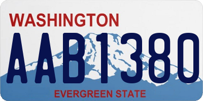 WA license plate AAB1380