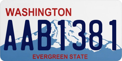 WA license plate AAB1381