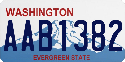 WA license plate AAB1382