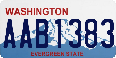 WA license plate AAB1383