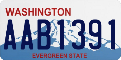 WA license plate AAB1391