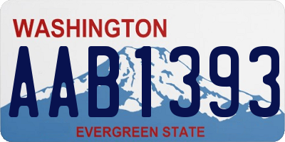 WA license plate AAB1393