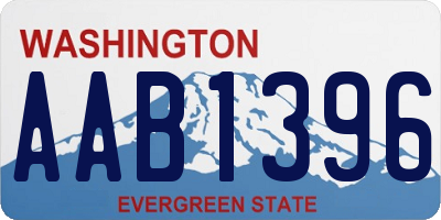 WA license plate AAB1396