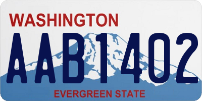 WA license plate AAB1402