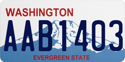 WA license plate AAB1403