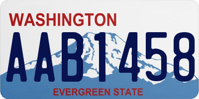 WA license plate AAB1458