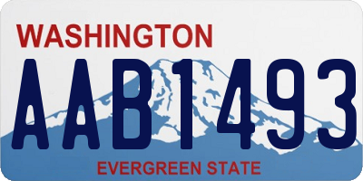 WA license plate AAB1493