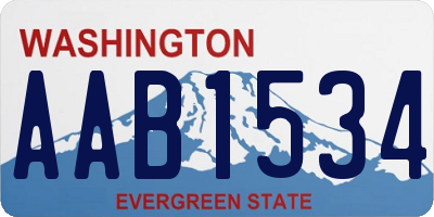 WA license plate AAB1534