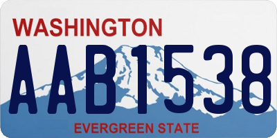 WA license plate AAB1538