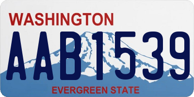 WA license plate AAB1539