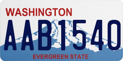 WA license plate AAB1540