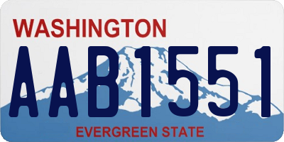 WA license plate AAB1551