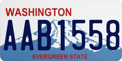 WA license plate AAB1558