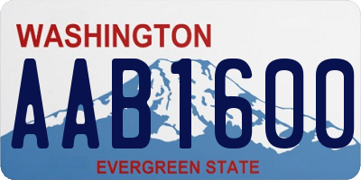 WA license plate AAB1600