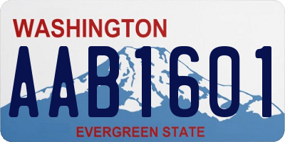 WA license plate AAB1601